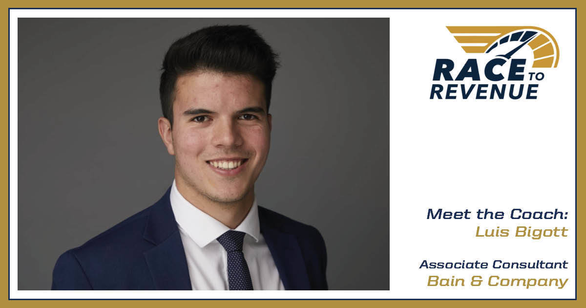 Race to Revenue '20: Meet the Coach  Luis Bigott, Associate Consultant,  Bain & Company // News // IDEA Center // University of Notre Dame